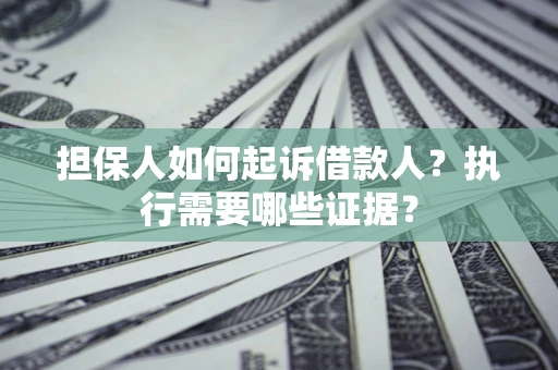 武汉担保人如何起诉借款人？执行需要哪些证据？
