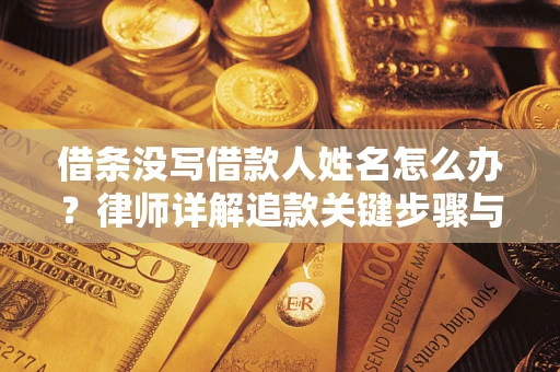 武汉借条没写借款人姓名怎么办？律师详解追款关键步骤与证据链构建